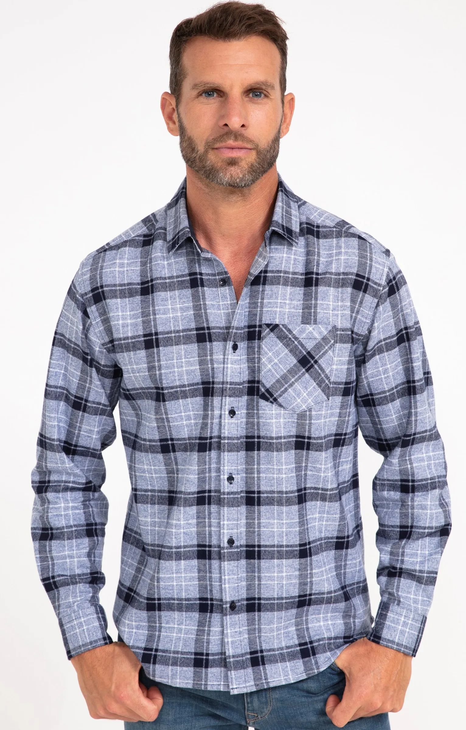 Chemises<Armand Thiery Chemise manches longues BERNE - Bleu