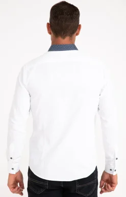Chemises<Armand Thiery Chemise manches longues détails imprimés - Blanc