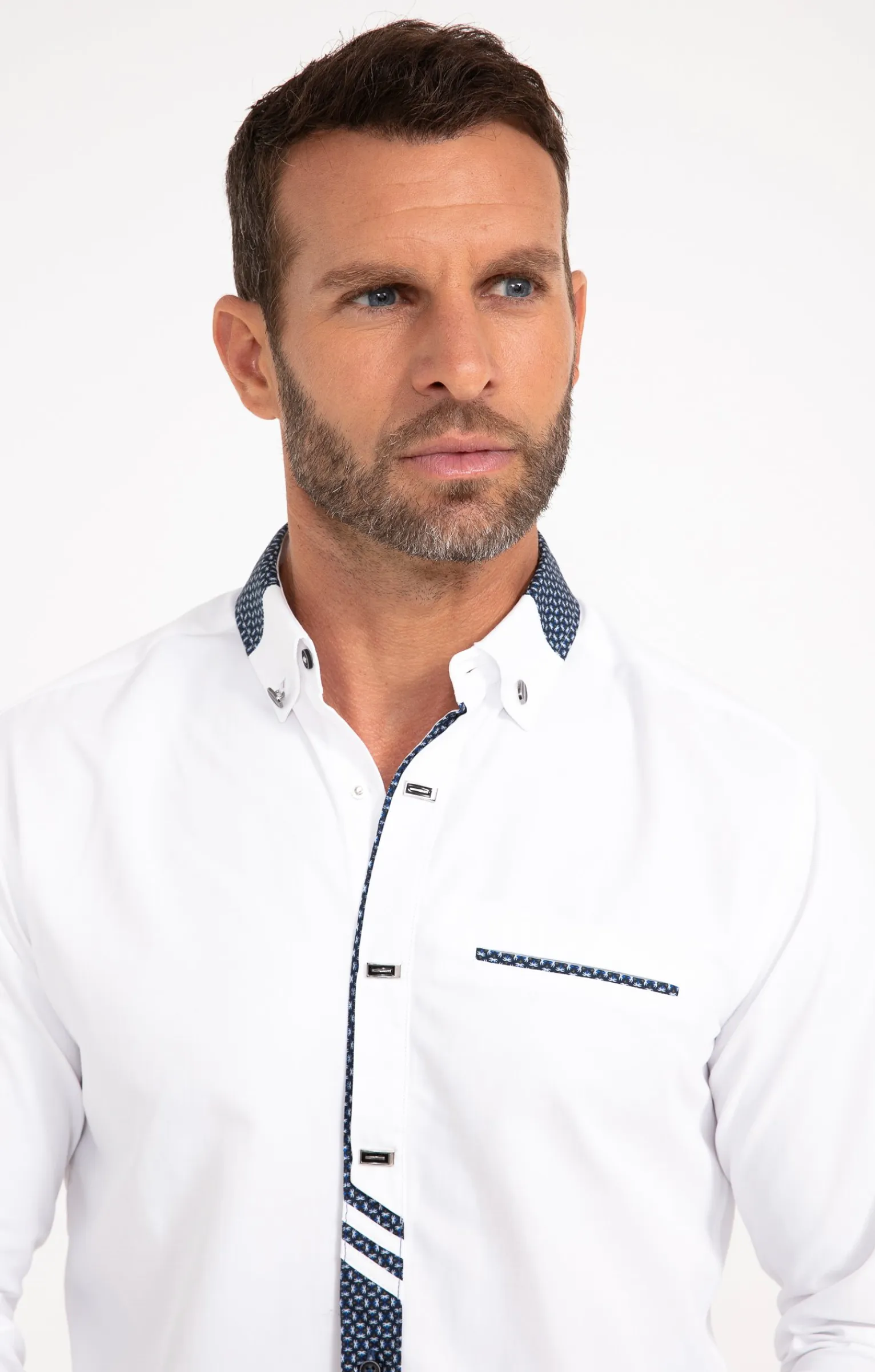 Chemises<Armand Thiery Chemise manches longues détails imprimés - Blanc