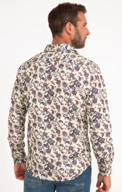 Chemises<Armand Thiery Chemise manches longues en velours - Écru