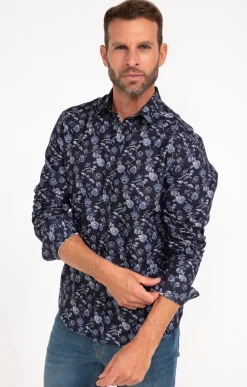 Chemises<Armand Thiery Chemise manches longues flanelles - Bleu