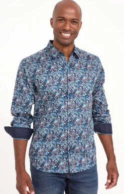 Chemises<Armand Thiery Chemise manches longues PETROLE NAVY - Marine