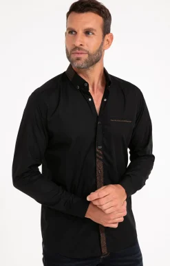 Chemises<Armand Thiery Chemise manches longues ROMANTICO - Noir