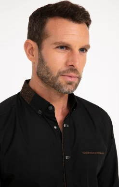Chemises<Armand Thiery Chemise manches longues ROMANTICO - Noir