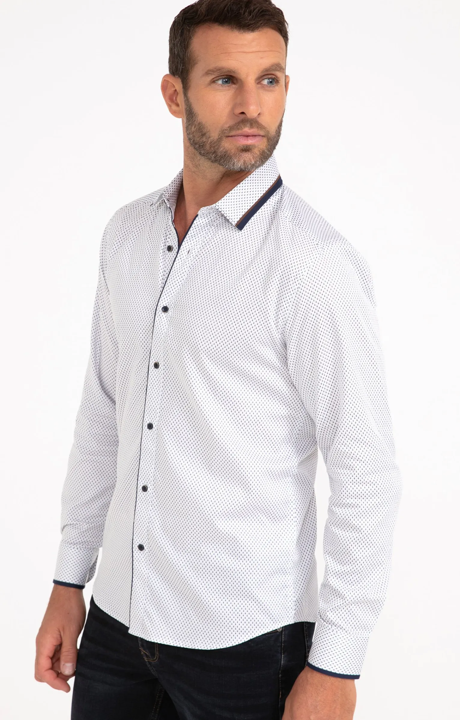 Chemises<Armand Thiery Chemise manches longues SAPIN - Blanc