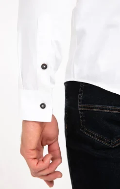 Chemises<Armand Thiery Chemise manches longues uni grenat - Blanc