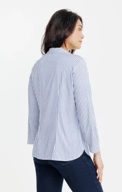 Chemisiers<Armand Thiery Chemise rayée avec boutons nacrés - Bleuciel