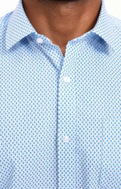Chemises<Armand Thiery CHEMISE VILLE CASHPRINT AJUSTÉE - Bleuciel