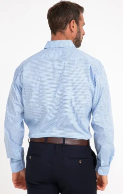 Chemises<Armand Thiery CHEMISE VILLE CASHPRINT CONFORT - Bleuciel