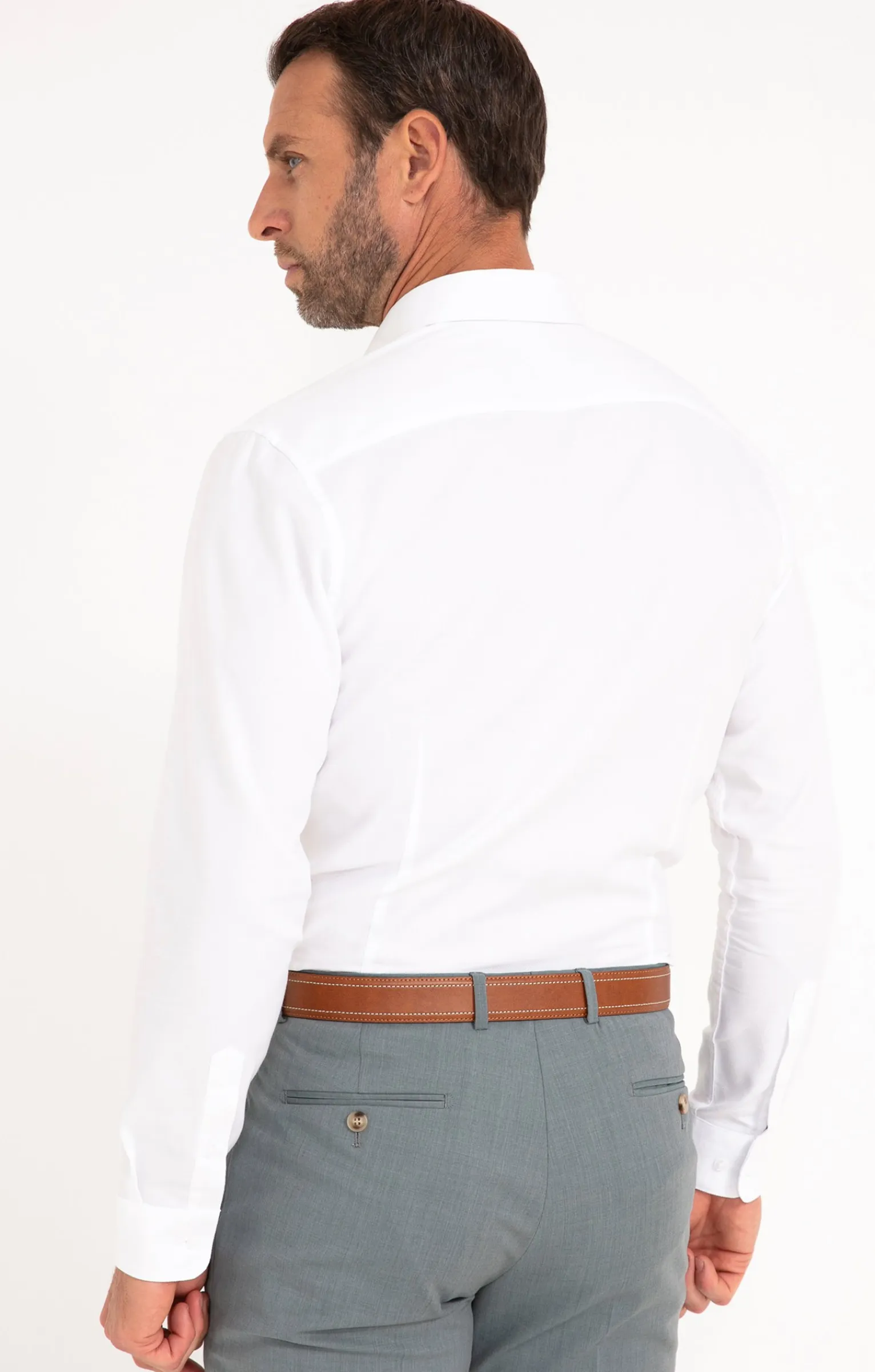 Chemises<Armand Thiery CHEMISE VILLE MICRODOT AJUSTÉE - Blanc