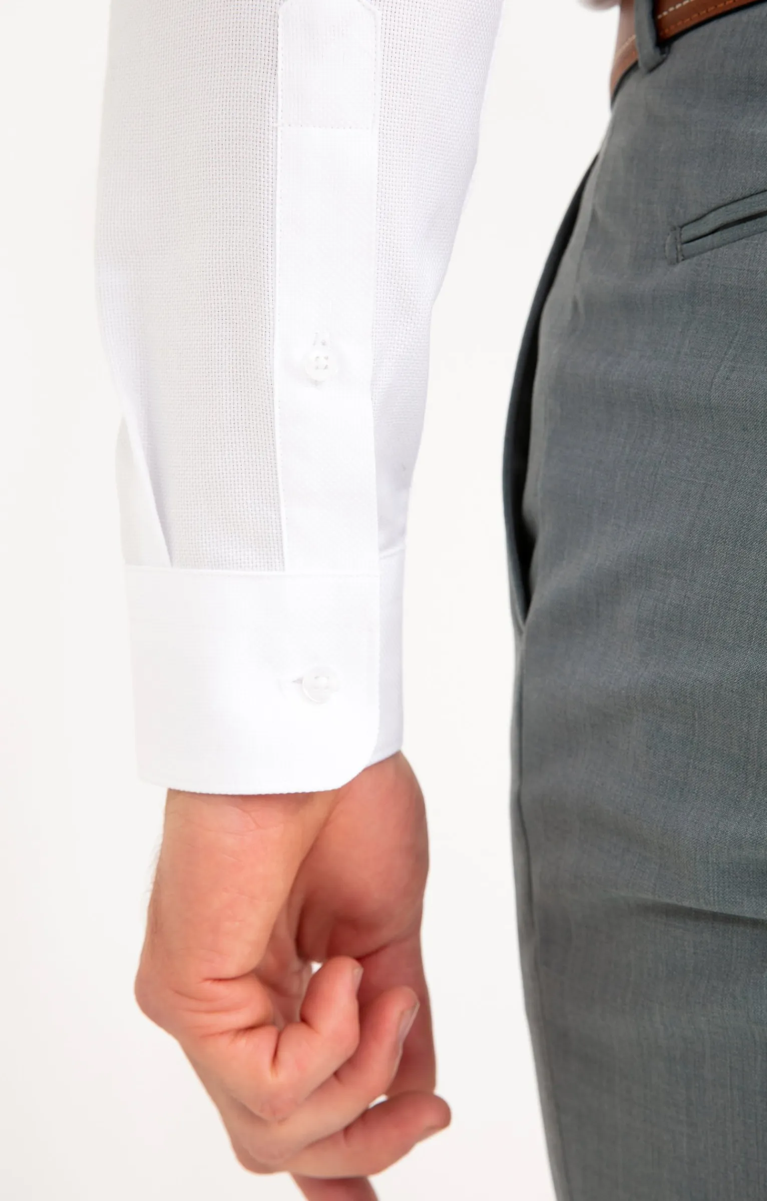 Chemises<Armand Thiery CHEMISE VILLE MICRODOT AJUSTÉE - Blanc