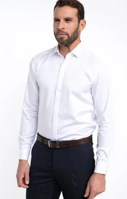 Chemises<Armand Thiery CHEMISE VILLE SATIN GC AJUSTÉE - Blanc