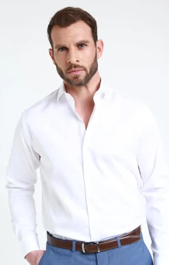 Chemises<Armand Thiery CHEMISE VILLE SATIN REGULAR - Blanc