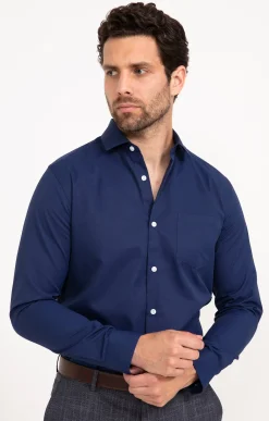 Chemises<Armand Thiery CHEMISE VILLE SHINYLOS AJUSTÉE - Marine