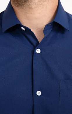 Chemises<Armand Thiery CHEMISE VILLE SHINYLOS AJUSTÉE - Marine
