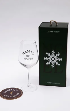 Accessoires<Armand Thiery Coffret verre et sous-verre Maman - Bordeaux