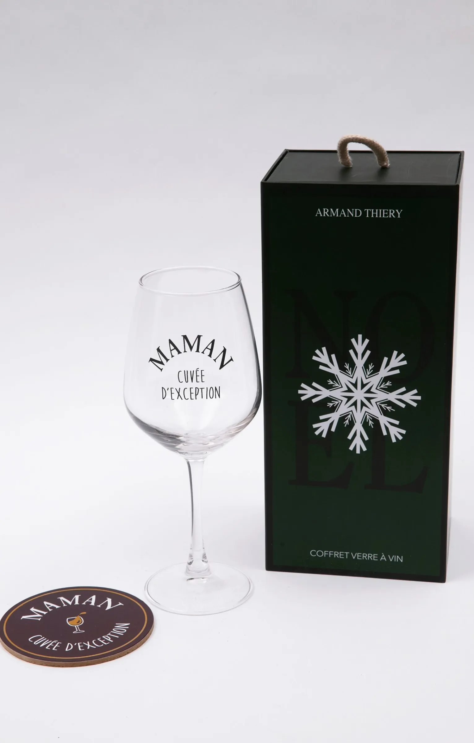 Accessoires<Armand Thiery Coffret verre et sous-verre Maman - Bordeaux