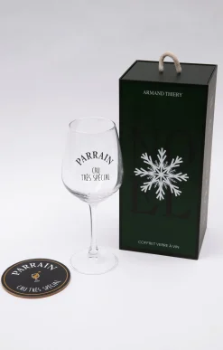 Accessoires<Armand Thiery Coffret verre et sous-verre Parrain - Noir