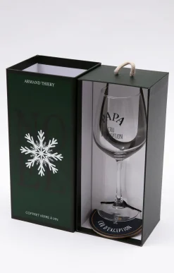 Accessoires<Armand Thiery Coffret verre et sous-verre Papa - Marine