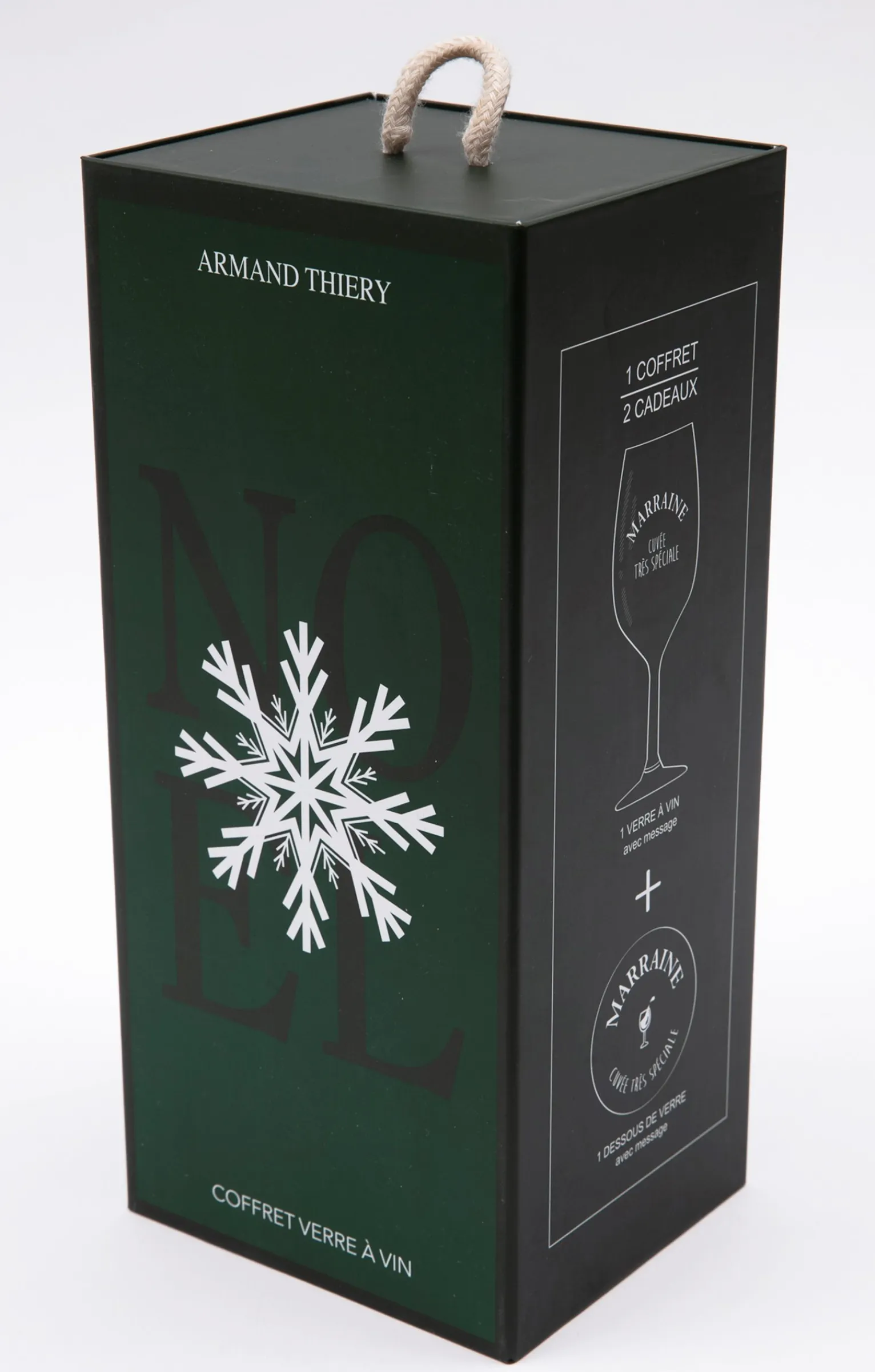 Accessoires<Armand Thiery Coffret verre et sous-verre Marraine - Noir
