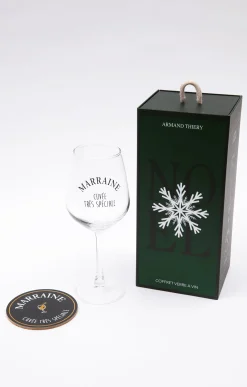 Accessoires<Armand Thiery Coffret verre et sous-verre Marraine - Noir