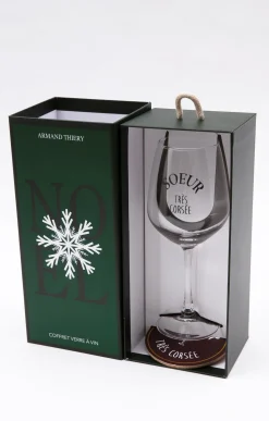 Accessoires<Armand Thiery Coffret verre et sous-verre Soeur - Bordeaux