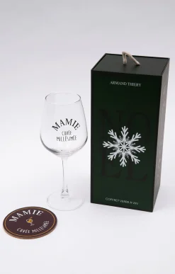 Accessoires<Armand Thiery Coffret verre et sous-verre Mamie - Bordeaux