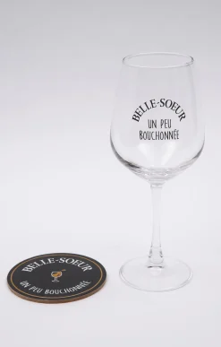 Accessoires<Armand Thiery Coffret verre et sous-verre Belle-Soeur - Noir