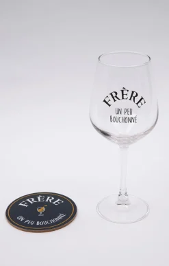 Accessoires<Armand Thiery Coffret verre et sous-verre Frère - Marine