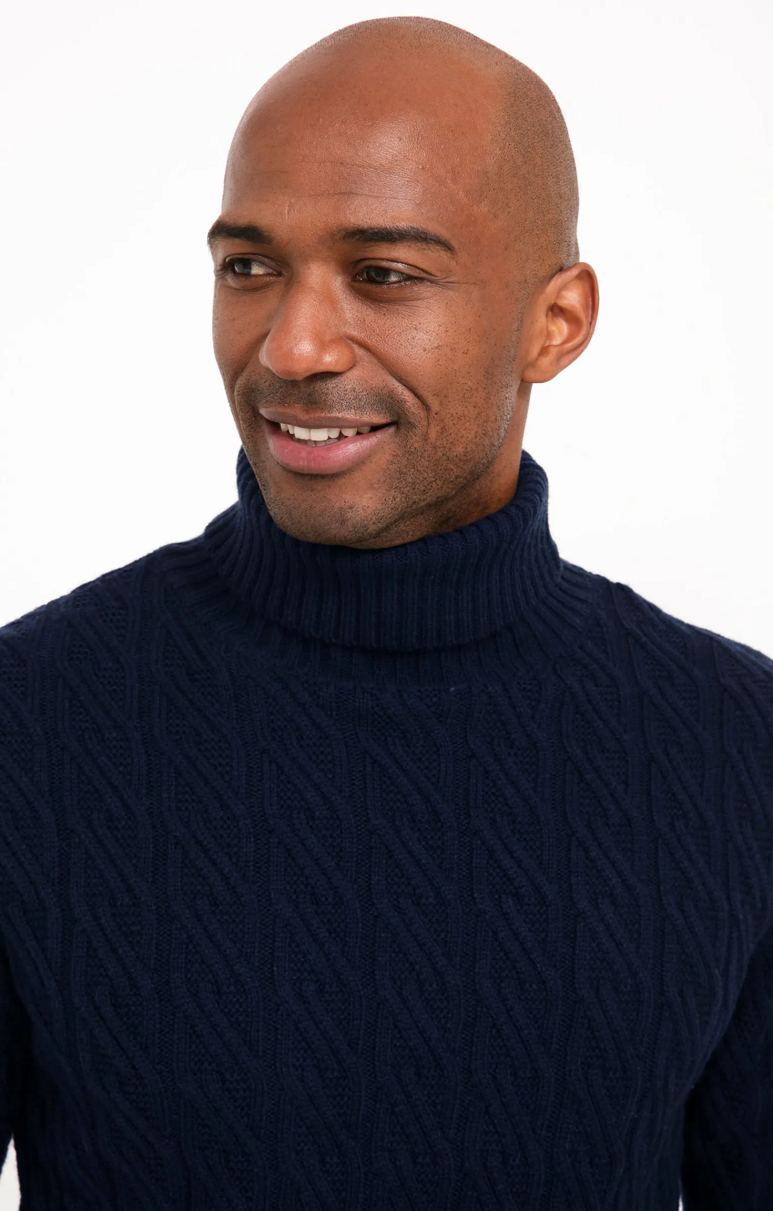 Pulls & Gilets<Armand Thiery Col roulé avec tricotage fantaisie - Marine