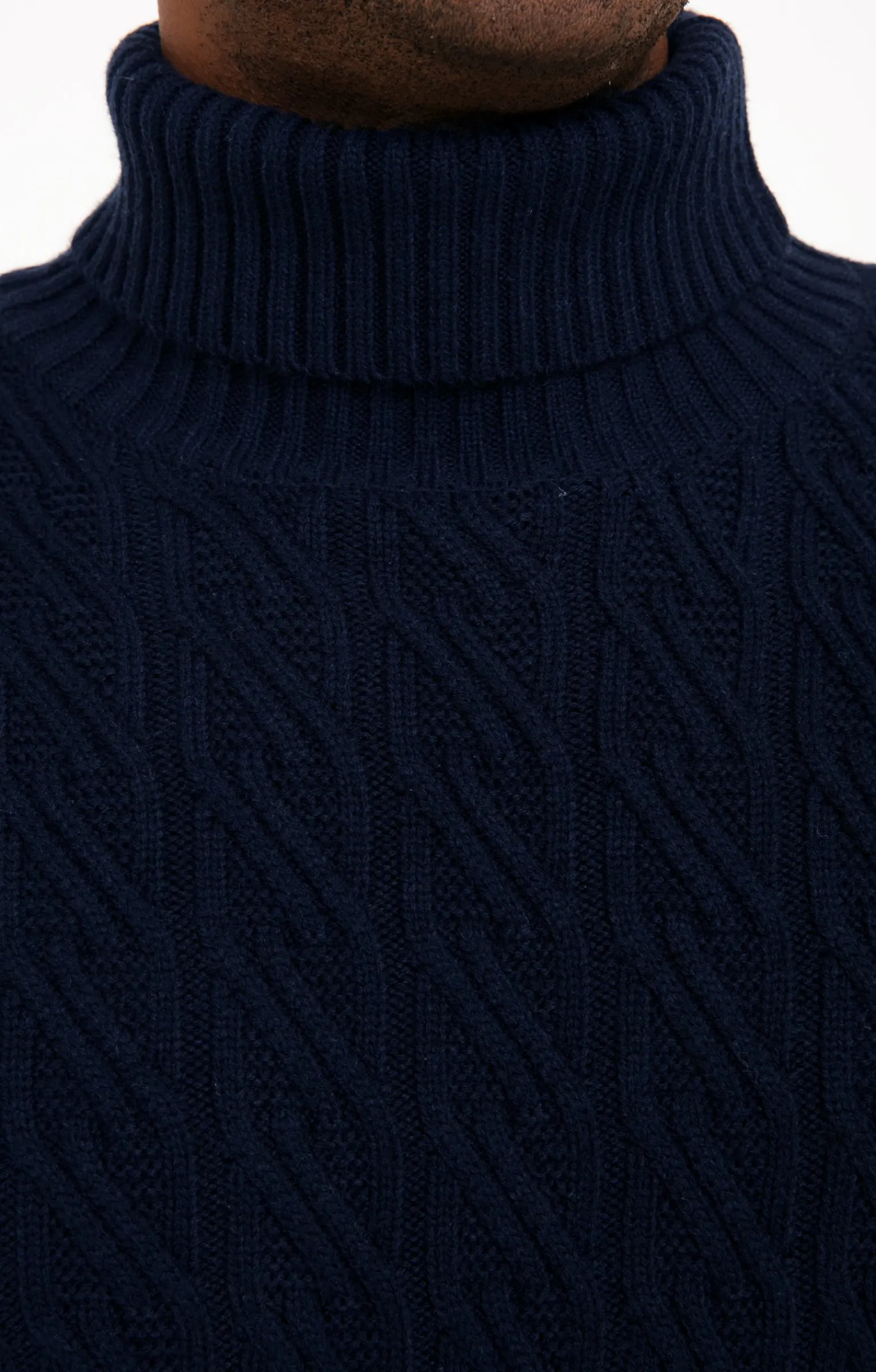 Pulls & Gilets<Armand Thiery Col roulé avec tricotage fantaisie - Marine