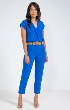 Pantalons<Armand Thiery Combinaison avec ceinture rafia - Bleudur