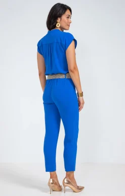 Pantalons<Armand Thiery Combinaison avec ceinture rafia - Bleudur