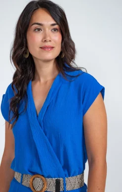 Pantalons<Armand Thiery Combinaison avec ceinture rafia - Bleudur