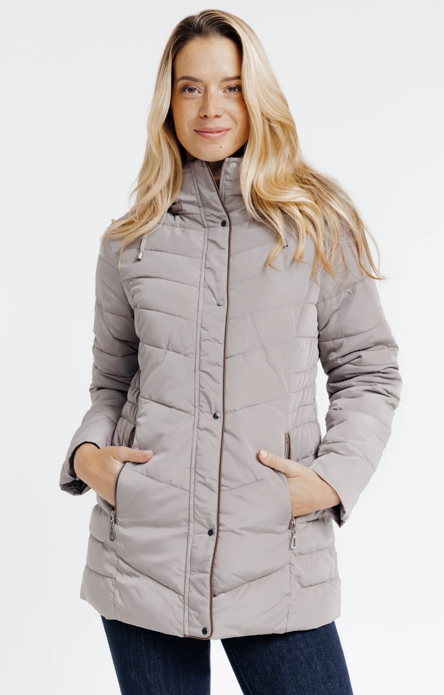 Impers & Parkas<Armand Thiery Doudoune au matelassage fantaisie - Taupe