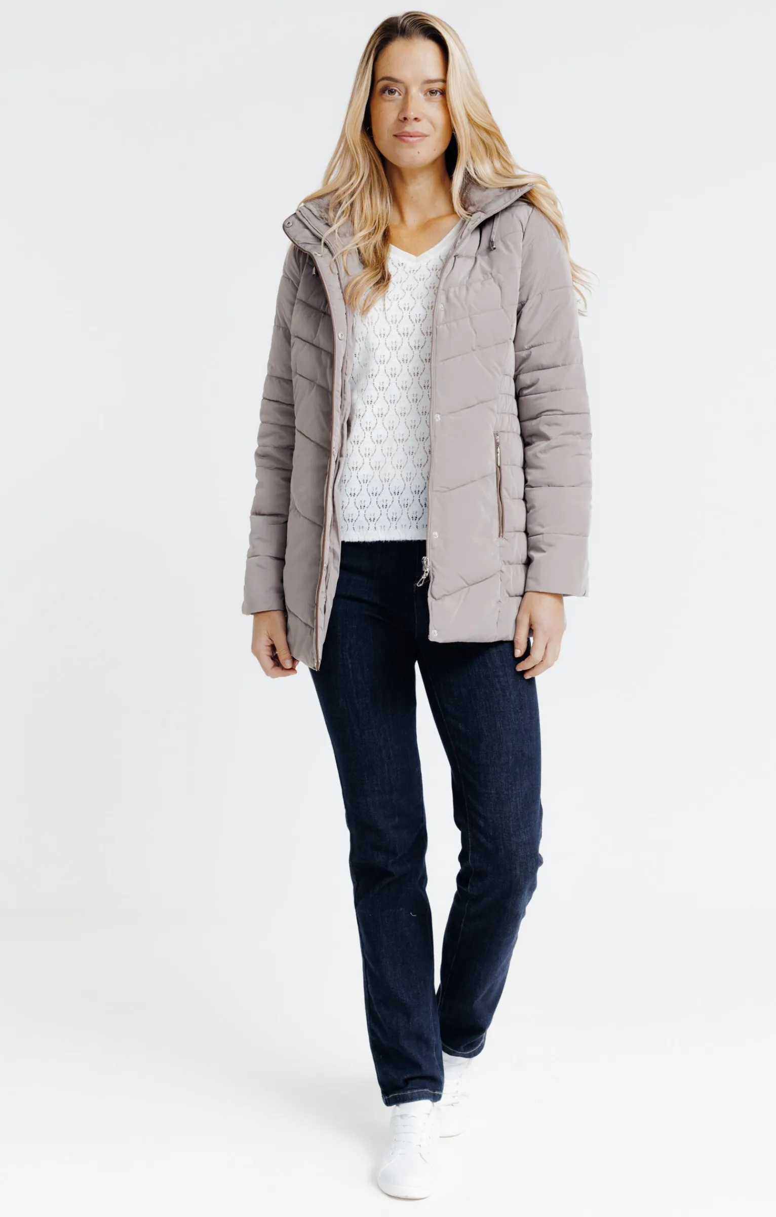 Impers & Parkas<Armand Thiery Doudoune au matelassage fantaisie - Taupe