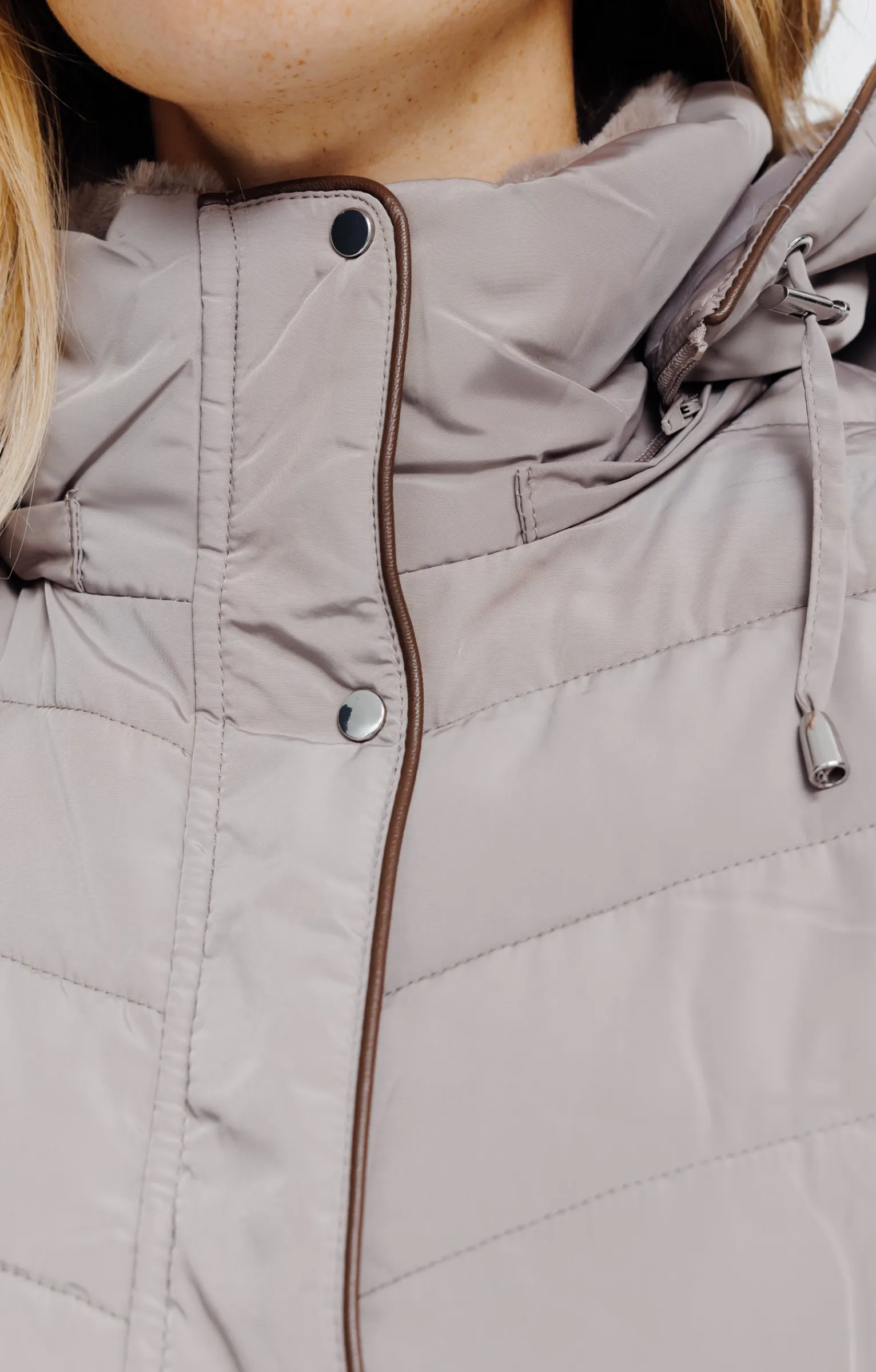 Impers & Parkas<Armand Thiery Doudoune au matelassage fantaisie - Taupe