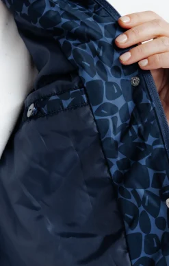 Impers & Parkas<Armand Thiery Doudoune imprimée col montant capuche - Bleu