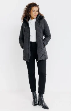 Impers & Parkas<Armand Thiery Doudoune longue au matelassage fantaisie - Noir