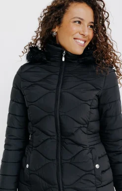 Impers & Parkas<Armand Thiery Doudoune longue au matelassage fantaisie - Noir