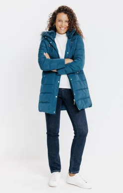 Impers & Parkas<Armand Thiery Doudoune longue en duvet et en plumes - Pétrole