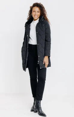 Impers & Parkas<Armand Thiery Doudoune longue matelassage fantaisie - Noir