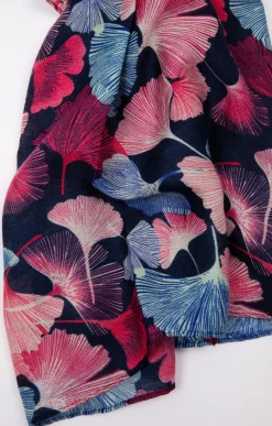 Accessoires<Armand Thiery Foulard imprimé ginkgo - Marine