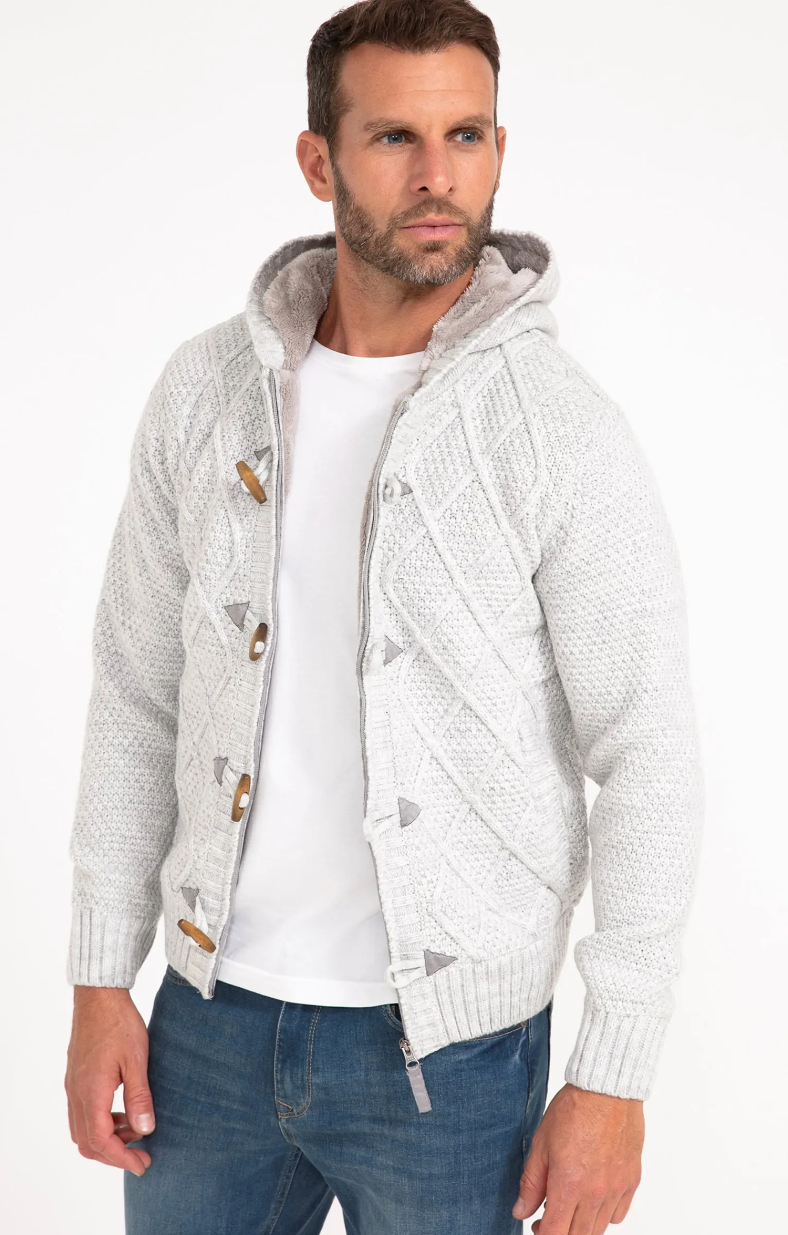 Pulls & Gilets<Armand Thiery Gilet doublé sherpa avec capuche - Grisclair