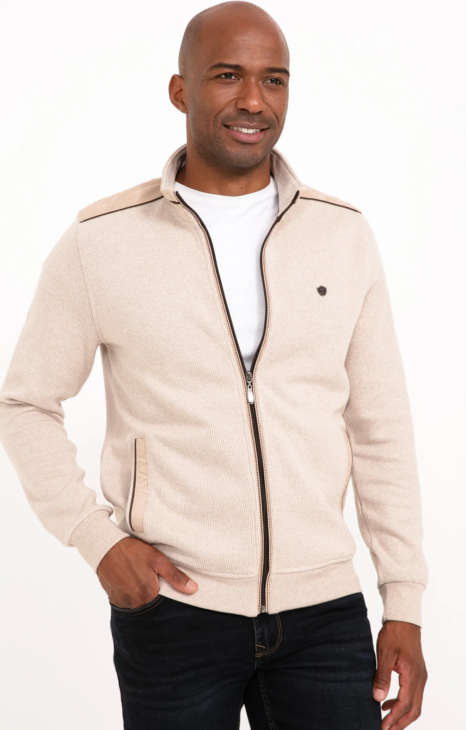 Pulls & Gilets<Armand Thiery Gilet manches longues Chaud - Beige