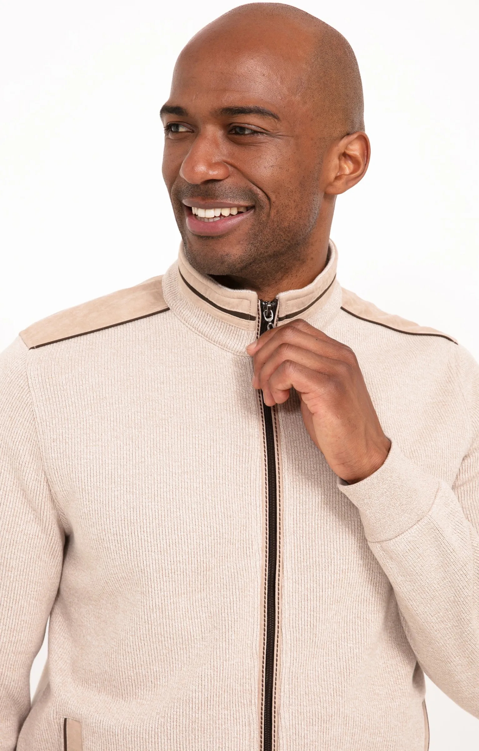 Pulls & Gilets<Armand Thiery Gilet manches longues Chaud - Beige
