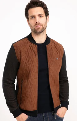 Pulls & Gilets<Armand Thiery Gilet manches longues Teddy color - Marron
