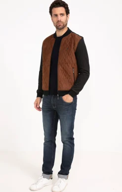 Pulls & Gilets<Armand Thiery Gilet manches longues Teddy color - Marron
