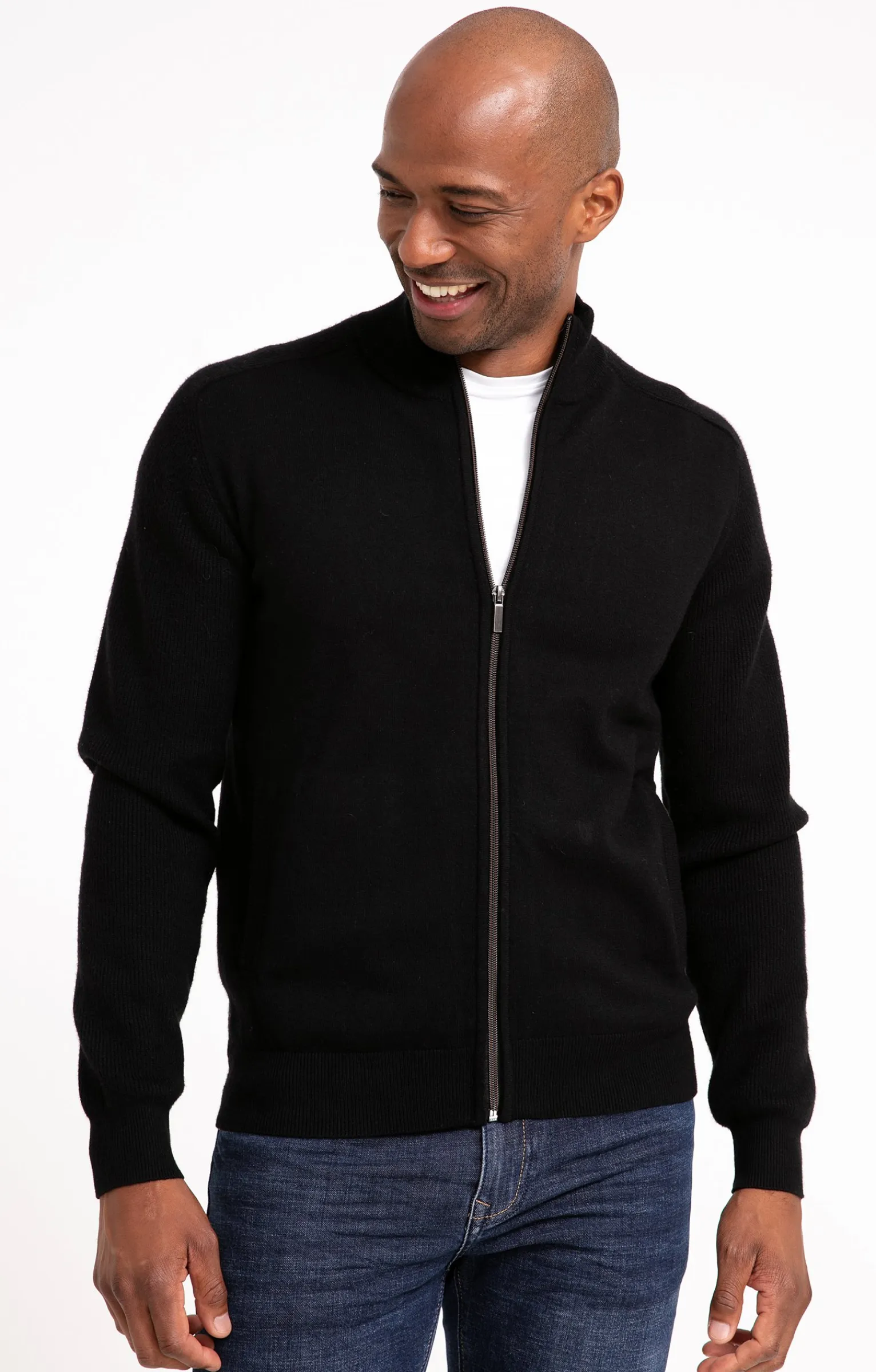 Pulls & Gilets<Armand Thiery Gilet uni détails camel - Noir