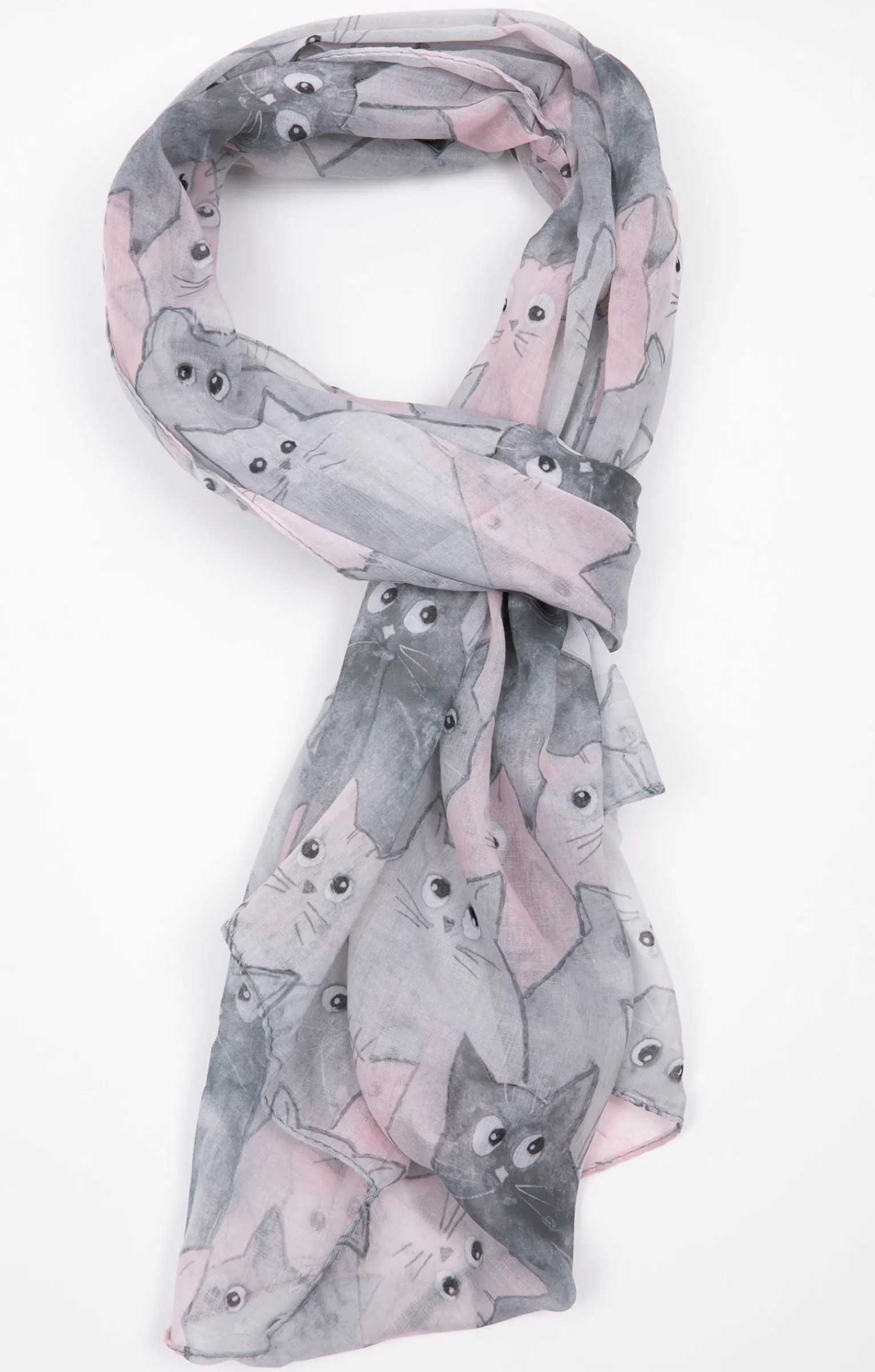 Accessoires<Armand Thiery Grand foulard léger imprimé chat - Rose